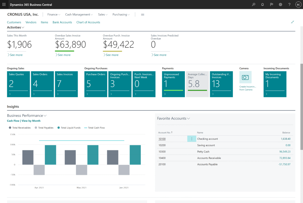 Business Central User Interface